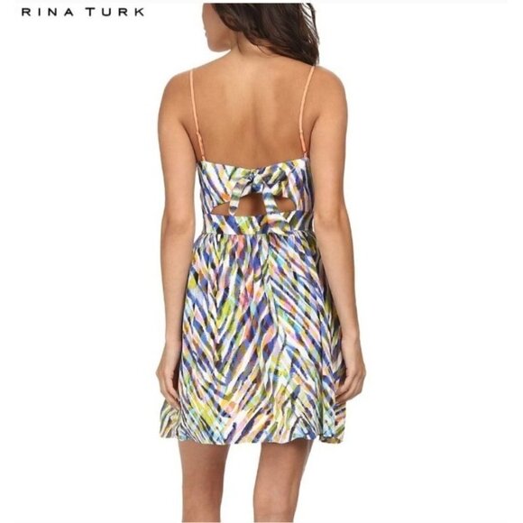 Trina Turk Silk Gypsum Tiger Print Tropical Multicolor Mini Dress - Picture 2 of 11